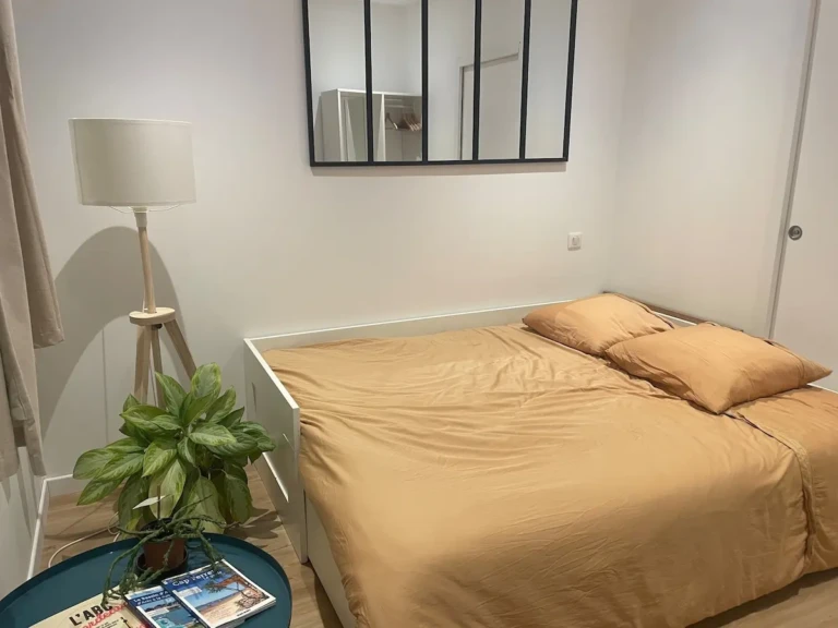 Studio confortable avec lit et décoration moderne à Bordeaux