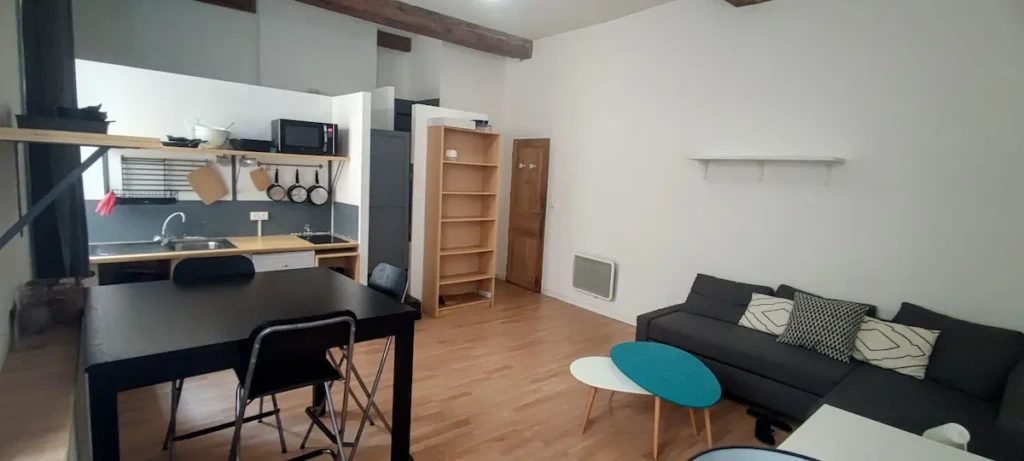 Intérieur d'un studio moderne à Lyon, quartier des Pentes de la Croix-Rousse